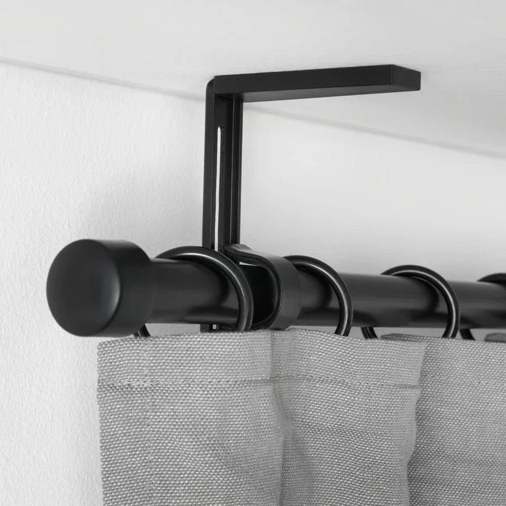 Lot of 6 Ikea Betydlig Black Wall, Ceiling, Curtain Rod Bracket 602.172.28